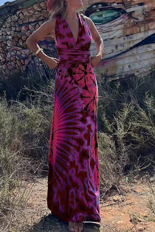 Vestidos sexis sin mangas con cuello en V y tirantes cruzados con estampado universitario (4 colores)