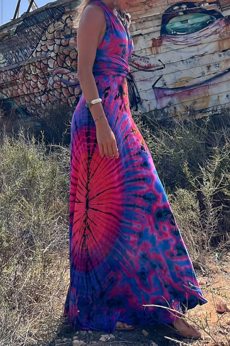 Vestidos sexis sin mangas con cuello en V y tirantes cruzados con estampado universitario (4 colores)