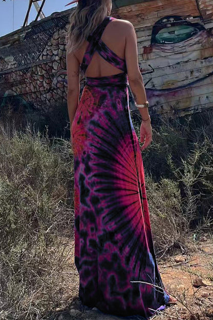 Vestidos sexis sin mangas con cuello en V y tirantes cruzados con estampado universitario (4 colores)