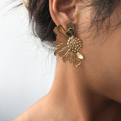 Pendientes casuales de patchwork geométrico