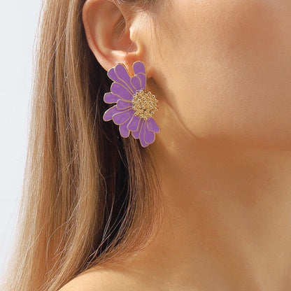 Pendientes casuales de patchwork geométrico