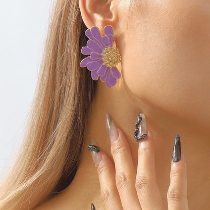 Pendientes casuales de patchwork geométrico