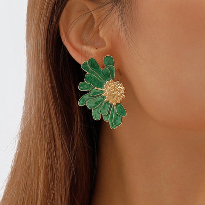 Pendientes casuales de patchwork geométrico