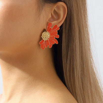 Pendientes casuales de patchwork geométrico