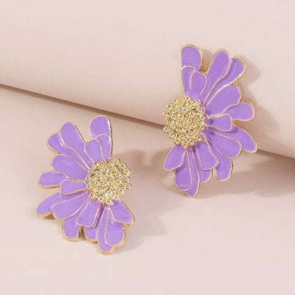 Pendientes casuales de patchwork geométrico