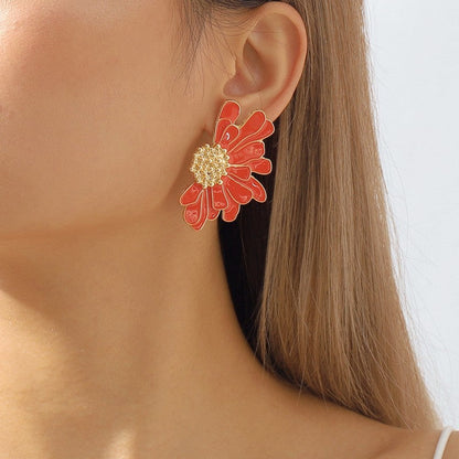 Pendientes casuales de patchwork geométrico