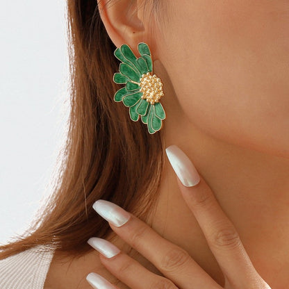 Pendientes casuales de patchwork geométrico
