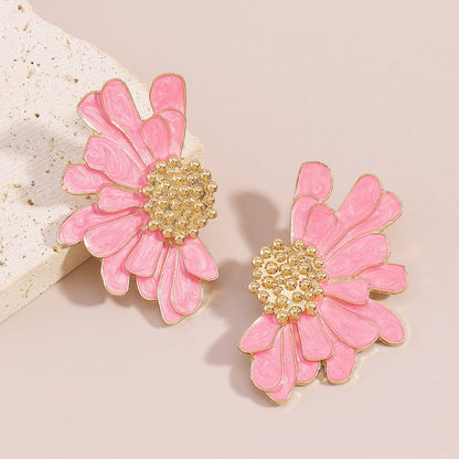 Pendientes casuales de patchwork geométrico