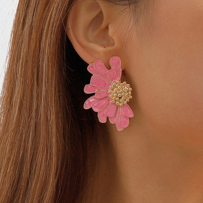 Pendientes casuales de patchwork geométrico