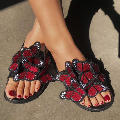 Zapatos casuales de diario con diseño de mariposas y patchwork, redondos y cómodos para exteriores.