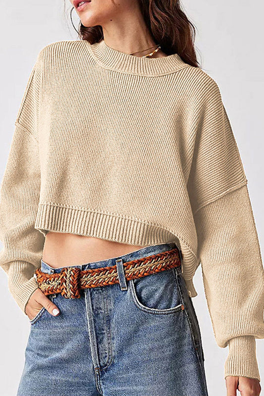 Suéteres casuales de cuello redondo con parches sólidos (15 colores)