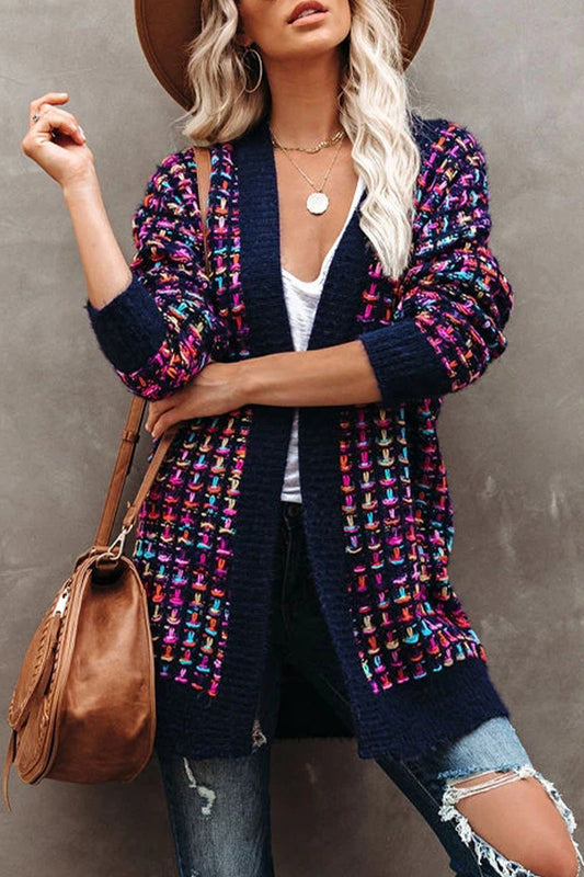 Prendas de abrigo con contraste de patchwork de moda callejera