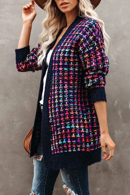 Prendas de abrigo con contraste de patchwork de moda callejera