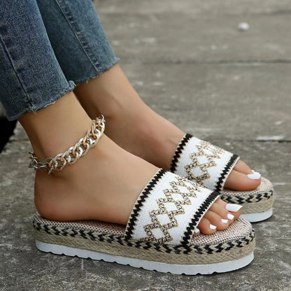 Zapatos casuales, redondos y cómodos con diseño de patchwork