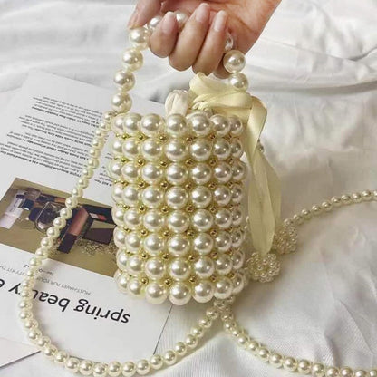 Bolsos casuales de diario con patchwork y tejido de perlas