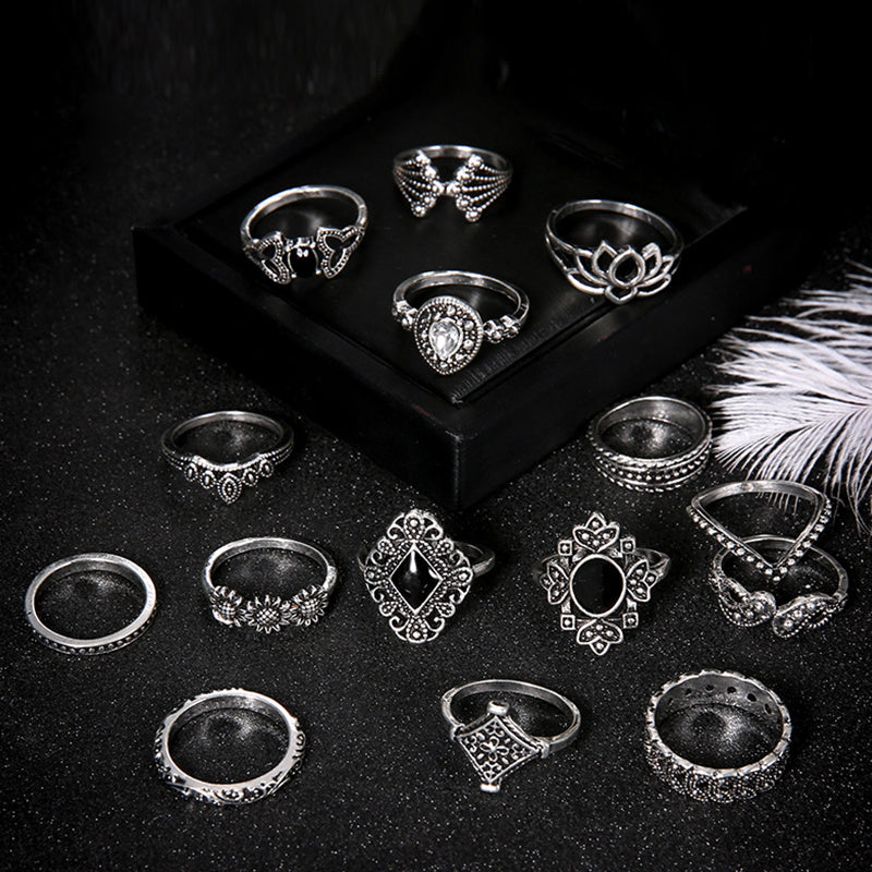ANILLO ANÉMONA ANTIGUO VINTAGE BOHO