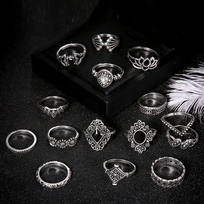ANILLO ANÉMONA ANTIGUO VINTAGE BOHO
