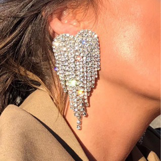 Pendientes de borlas con diamantes de imitación de calle sexy