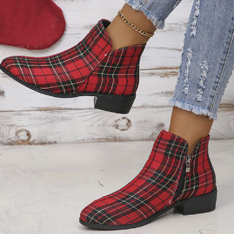 Zapatos casuales de patchwork con puntera puntiaguda (altura del tacón: 4 cm)