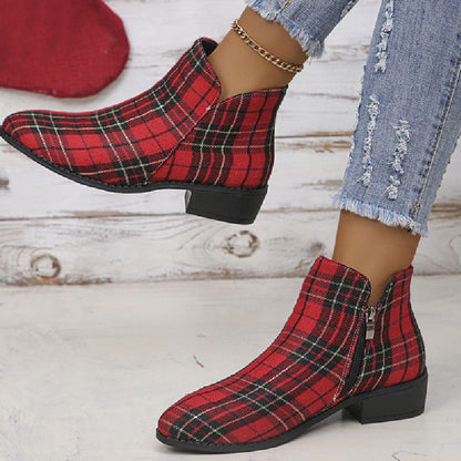 Zapatos casuales de patchwork con puntera puntiaguda (altura del tacón: 4 cm)