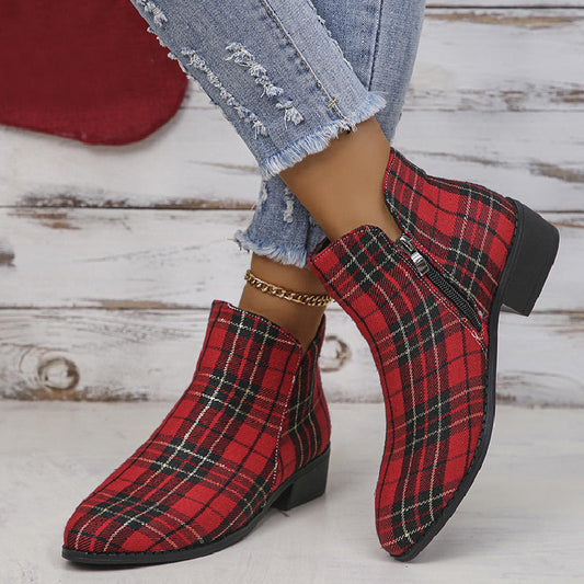 Zapatos casuales de patchwork con puntera puntiaguda (altura del tacón: 4 cm)