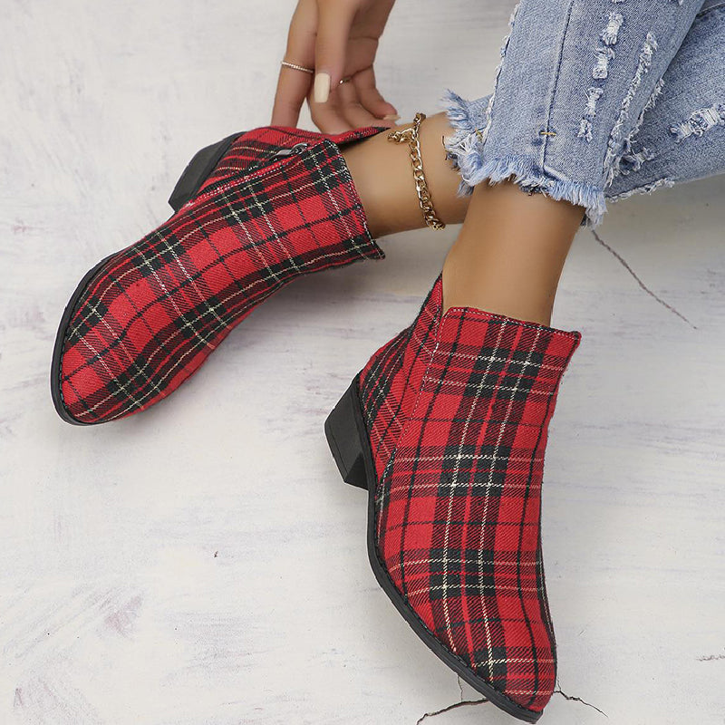 Zapatos casuales de patchwork con puntera puntiaguda (altura del tacón: 4 cm)