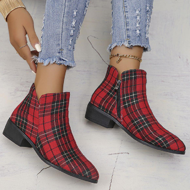 Zapatos casuales de patchwork con puntera puntiaguda (altura del tacón: 4 cm)