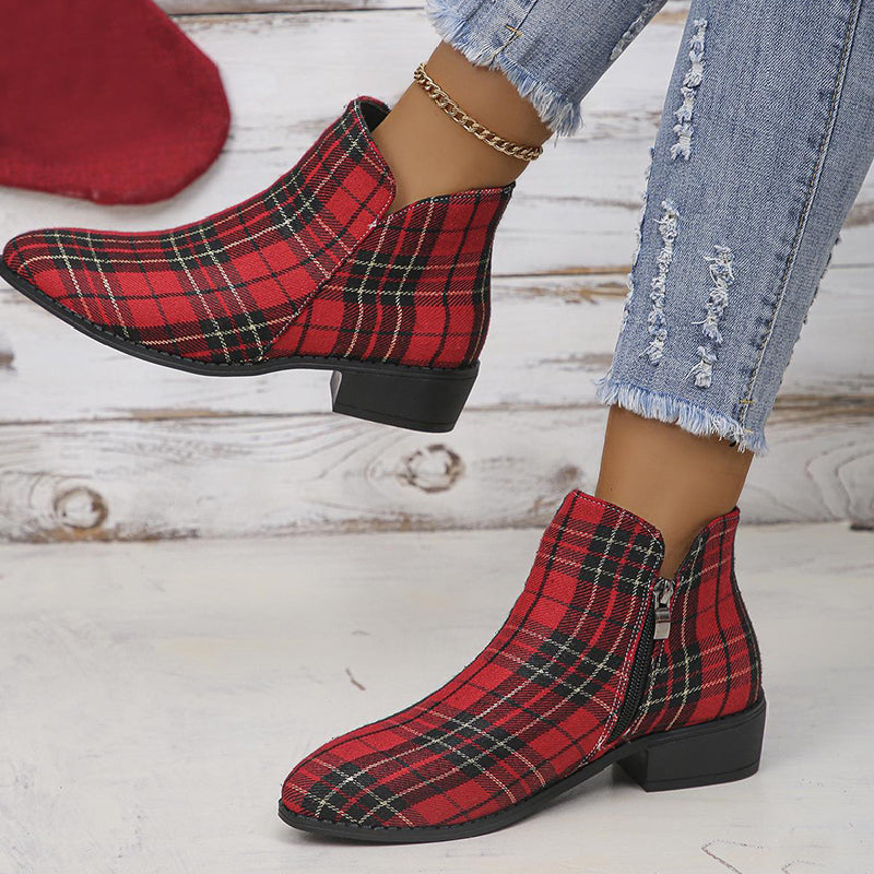 Zapatos casuales de patchwork con puntera puntiaguda (altura del tacón: 4 cm)