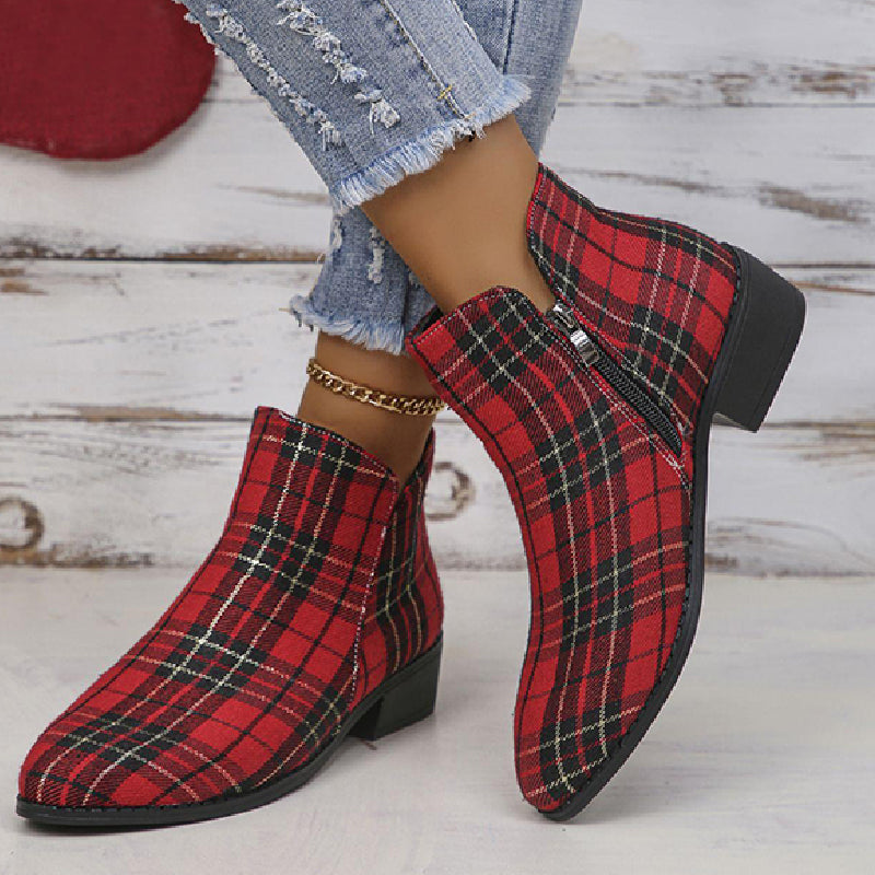 Zapatos casuales de patchwork con puntera puntiaguda (altura del tacón: 4 cm)