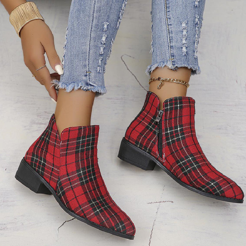 Zapatos casuales de patchwork con puntera puntiaguda (altura del tacón: 4 cm)