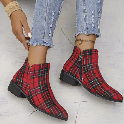 Zapatos casuales de patchwork con puntera puntiaguda (altura del tacón: 4 cm)