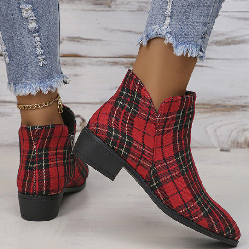 Zapatos casuales de patchwork con puntera puntiaguda (altura del tacón: 4 cm)