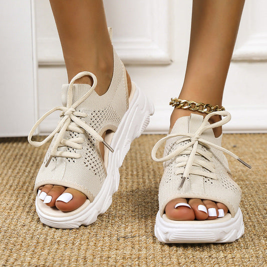Zapatos casuales con tiras ahuecadas y parches de boca de pez, cómodos para exteriores (4 colores)