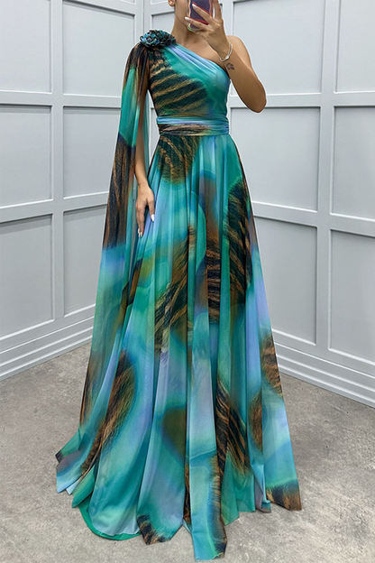 Vestidos de fiesta elegantes con estampado animal, contraste irregular, hombros caídos (4 colores)