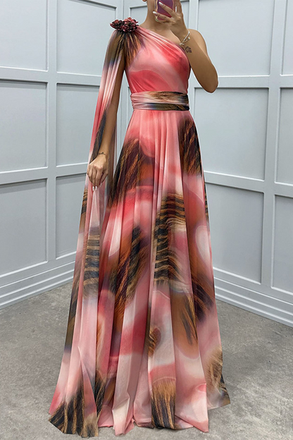 Vestidos de fiesta elegantes con estampado animal, contraste irregular, hombros caídos (4 colores)