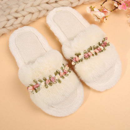 Zapatos casuales, cómodos y redondos con diseño de flores y patchwork
