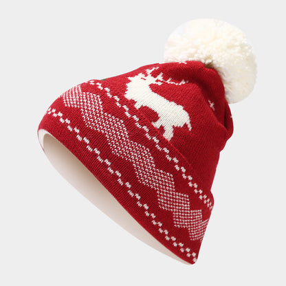 Conjunto de gorro, bufanda y guantes con estampado de reno navideño (6 colores)