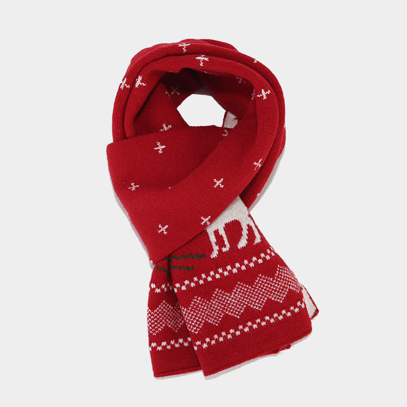 Conjunto de gorro, bufanda y guantes con estampado de reno navideño (6 colores)
