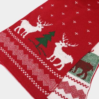 Conjunto de gorro, bufanda y guantes con estampado de reno navideño (6 colores)