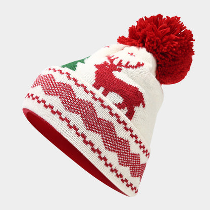 Conjunto de gorro, bufanda y guantes con estampado de reno navideño (6 colores)
