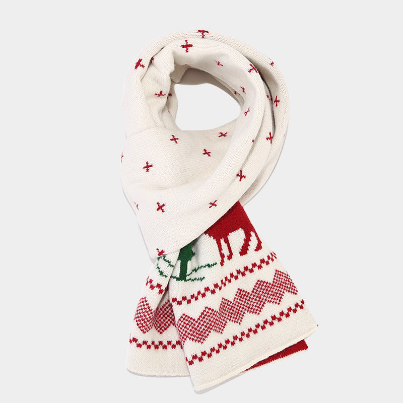Conjunto de gorro, bufanda y guantes con estampado de reno navideño (6 colores)