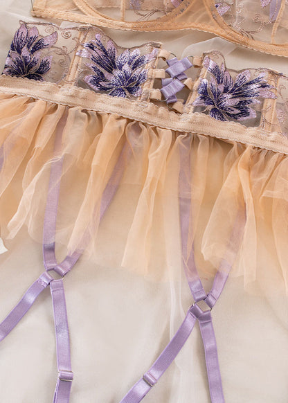 Viola Blossom - Lace Garter Lingerie Set