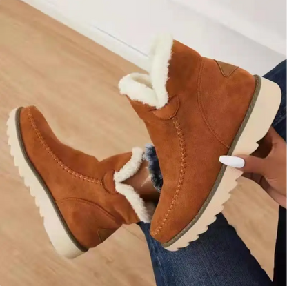 Casual Flat Suede Ankle Boots with Fur for Women | Great for Casual Days