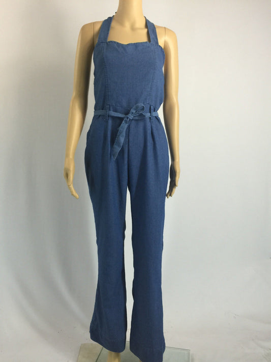 Mono informal ajustado con pantalones vaqueros sexys para mujer con cinturón