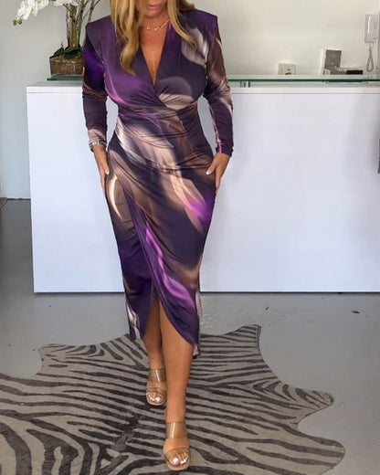 Chloe - Midi Dress - Elegant - Material - For Formal Occasions