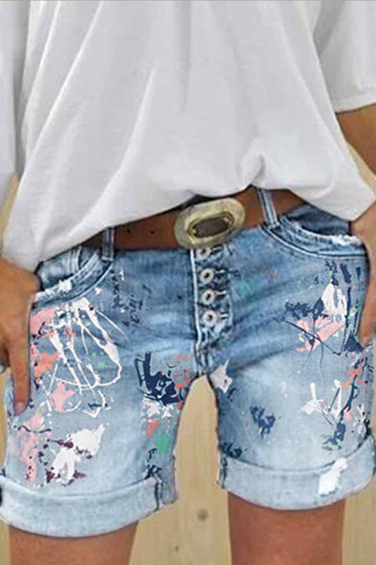 Vaqueros casuales estampados y lavados