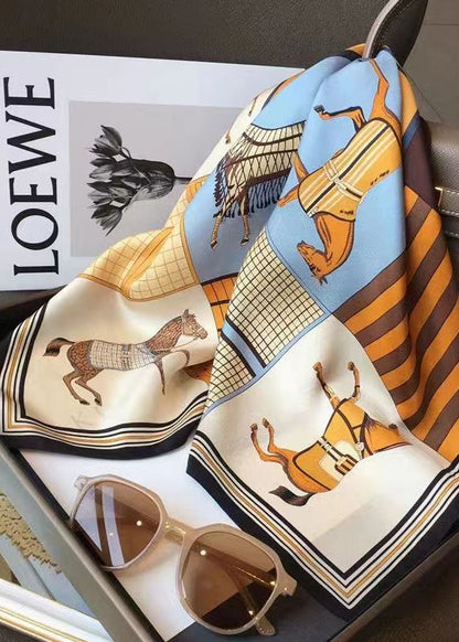 Equestra - Vintage Horse Print Satin Scarf