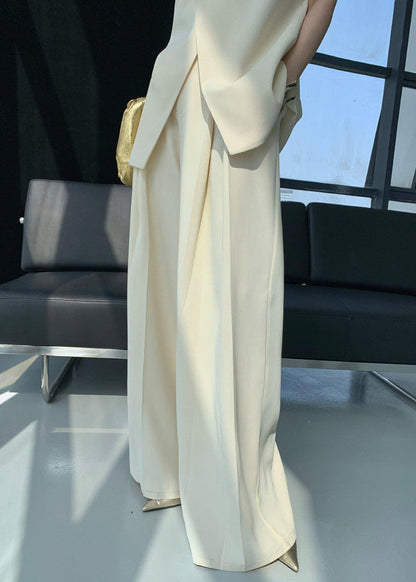 Sculpted Edge Asymmetrical Top & Wide-Leg Pants Set