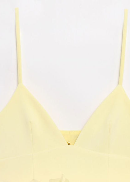 Limoncello Ruffle Peplum Top – V-Neck Tulle Cami Blouse