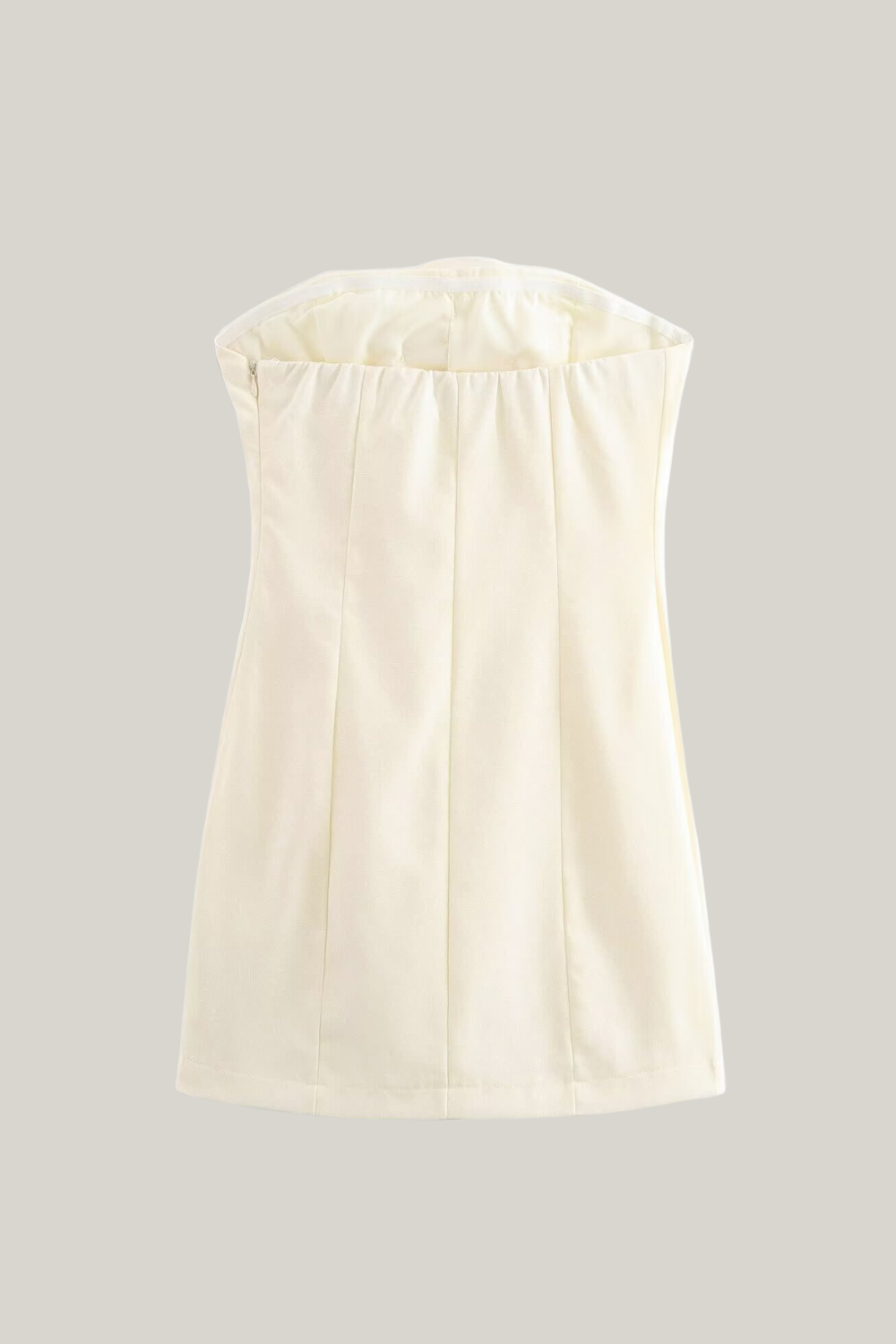 Minivestido sin tirantes con apliques florales 